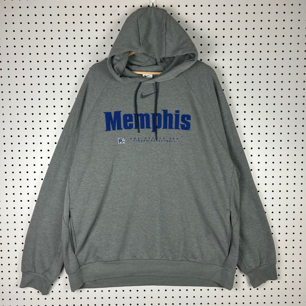 Nike Memphis Tigers Basketball Dri-Fit Hoodie XXL Gray 1 Cent Penny Logo NWT